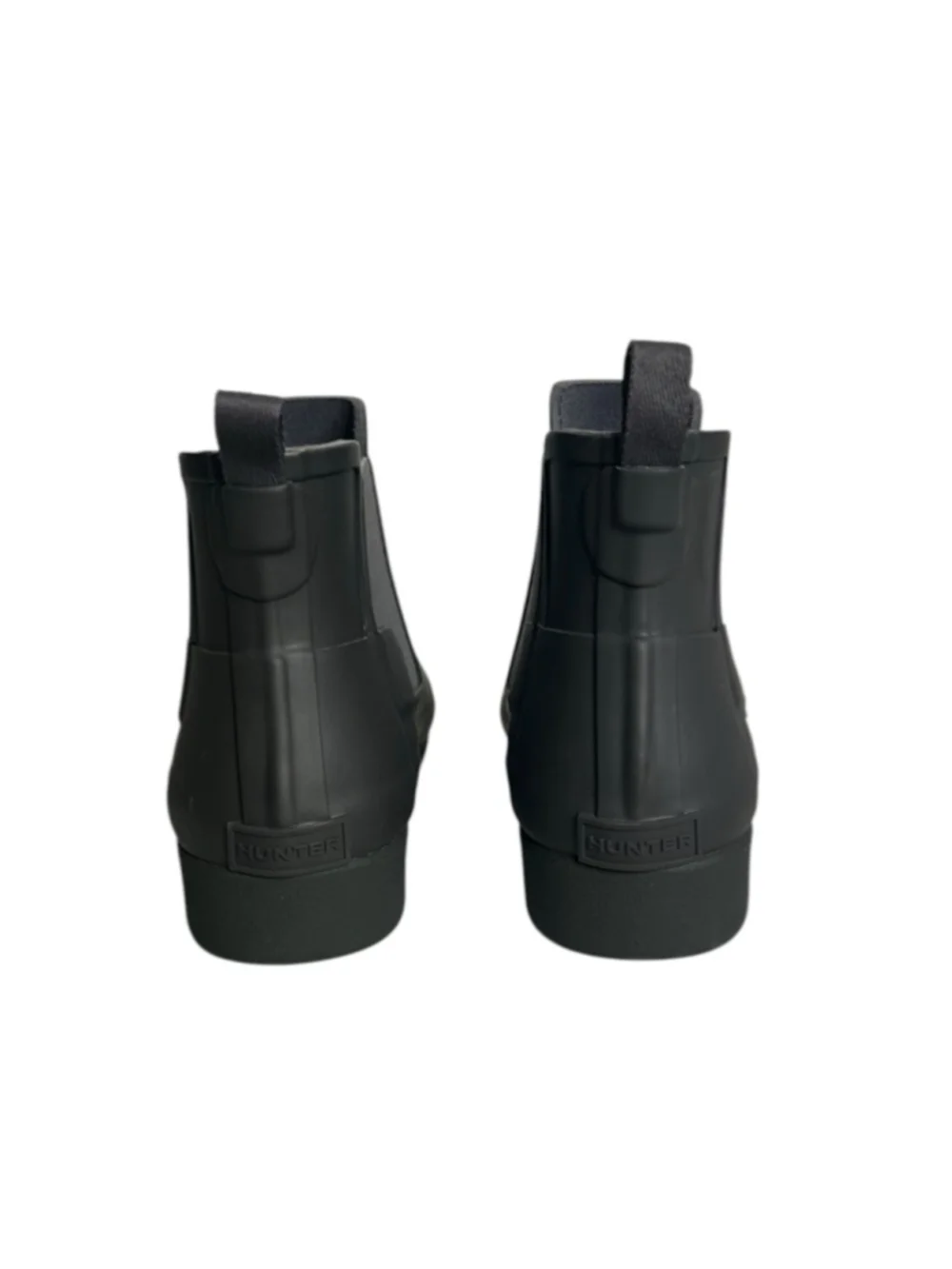 Hunter Black Gray Refined Slim Waterproof Chelsea Rain Boots Women's Size 8